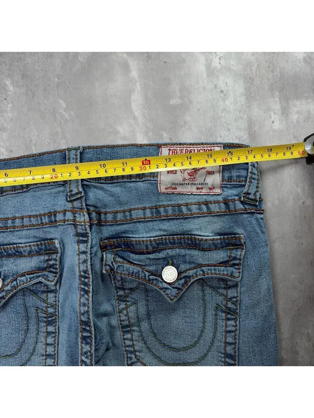 Y2K Blue True Religion Grunge Gothic Ricky Straight Denim Jeans